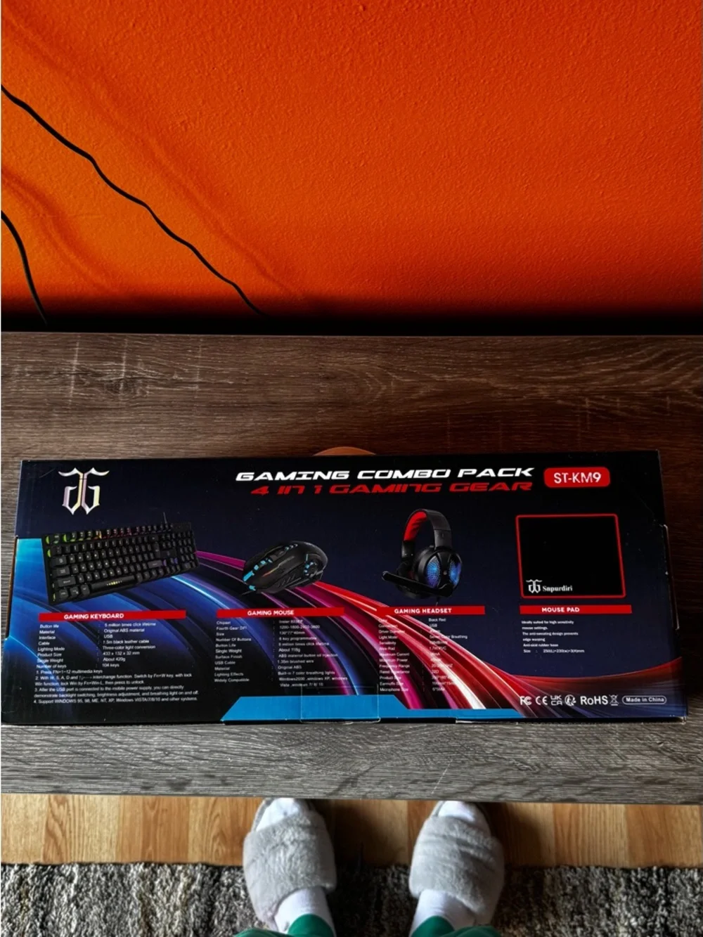 Gaming Keyboard, Mouse & Headset Combo — Black